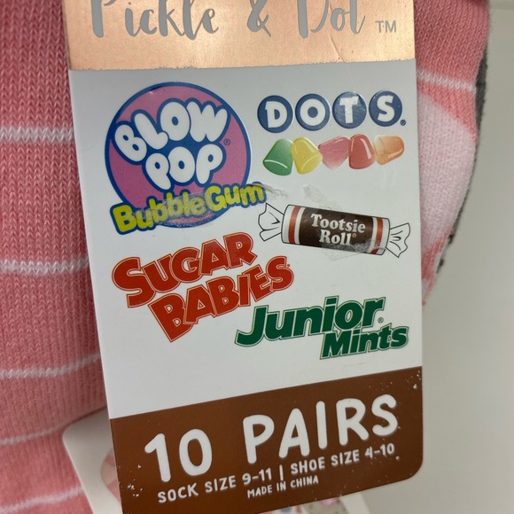 10 pair socks Tootsie Roll, Dots, Sugar Babies, Junior Mints, Blow Pop size 9-11 - Picture 2 of 16